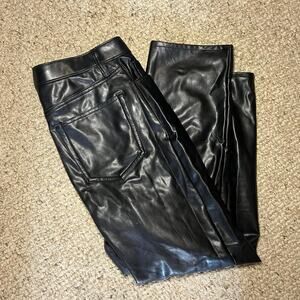 Abercrombie black faux leather skinny jeans